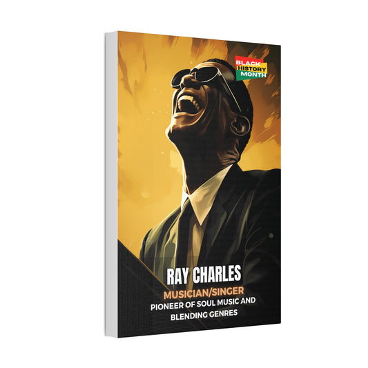 Black History Month Canvas Wall Art / Ray Charles / Poet / AI Art / Multiple Sizes / Large Wall Art / Popular Art Decor / Trend Wall Art /