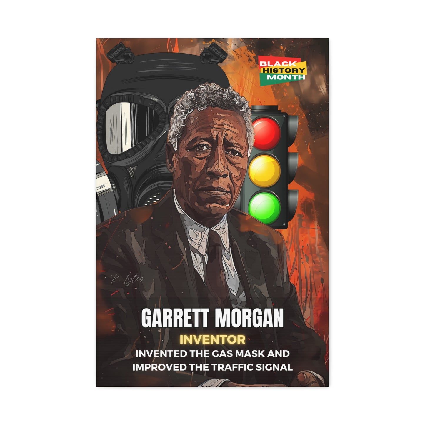 Black History Month Canvas Wall Art / Garrett Morgan / Poet / AI Art / Multiple Sizes / Large Wall Art / Popular Art Decor / Trend Wall Art /