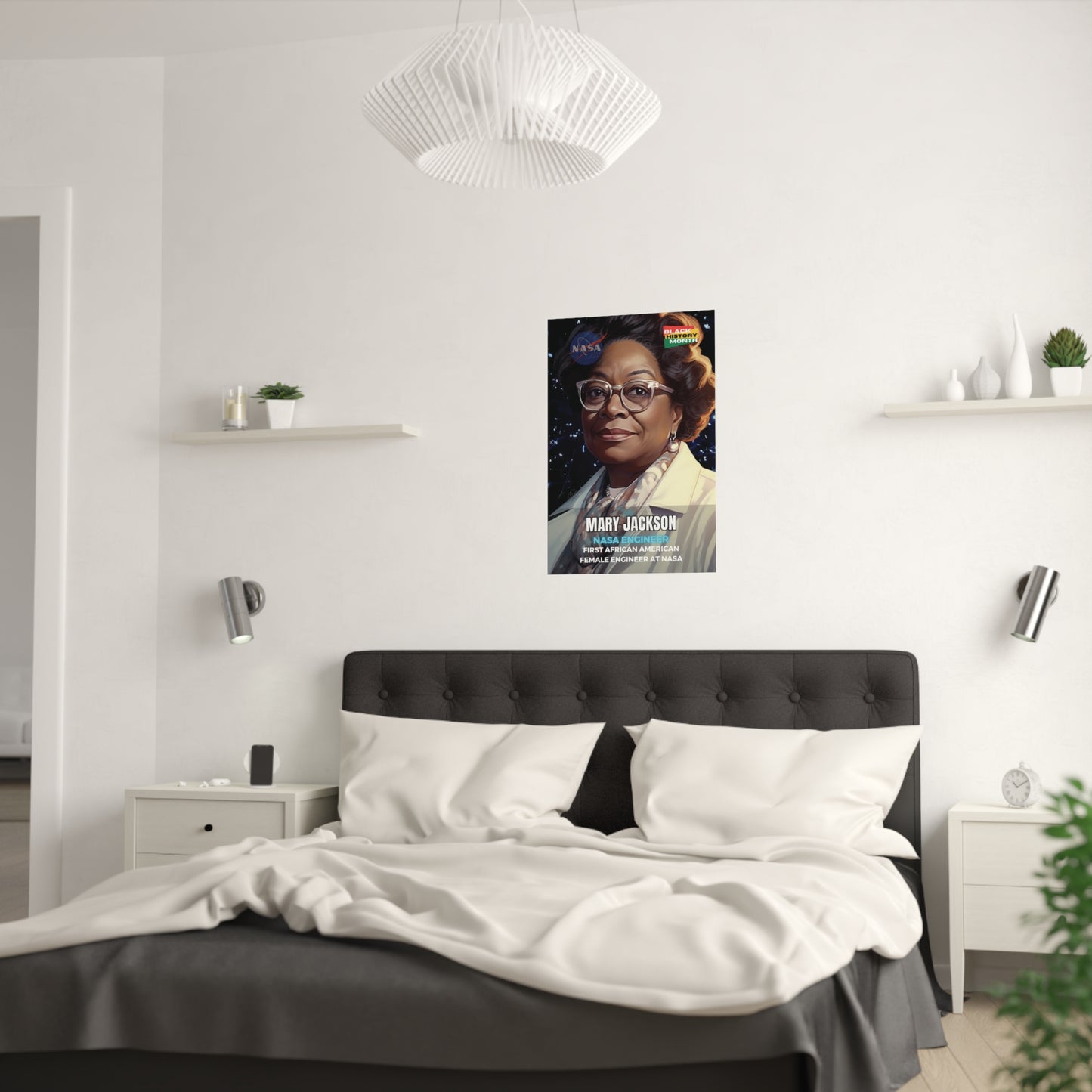 AI Generated Art  Poster Print of Mary Jackson - Educational Black History Art Enthusiasts - Cool Posters for Office or Bedroom Wall Art