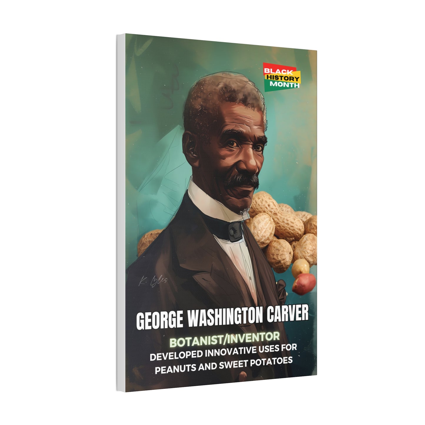 Black History Month Canvas Wall Art / George Washington Carver / Poet / AI Art / Multiple Sizes / Large Wall Art / Popular Art Decor / Trend Wall Art /