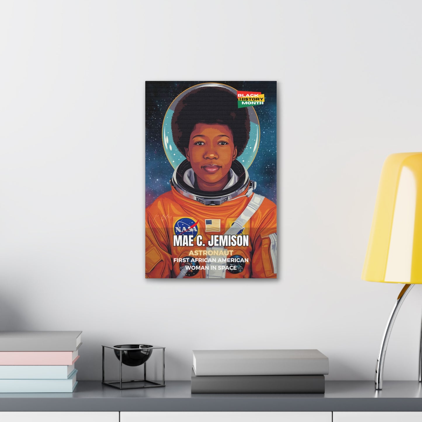 Black History Month Canvas Wall Art / Mae Jemison / Poet / AI Art / Multiple Sizes / Large Wall Art / Popular Art Decor / Trend Wall Art /