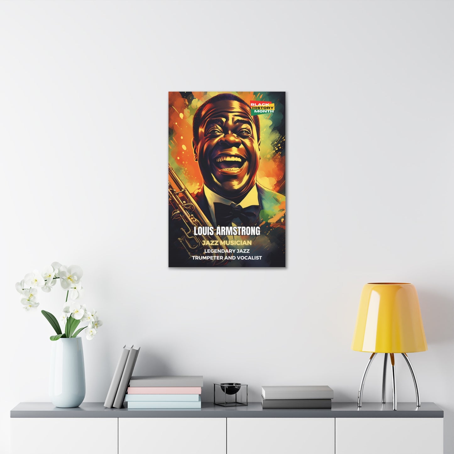 Black History Month Canvas Wall Art / Louis Armstrong / Poet / AI Art / Multiple Sizes / Large Wall Art / Popular Art Decor / Trend Wall Art /