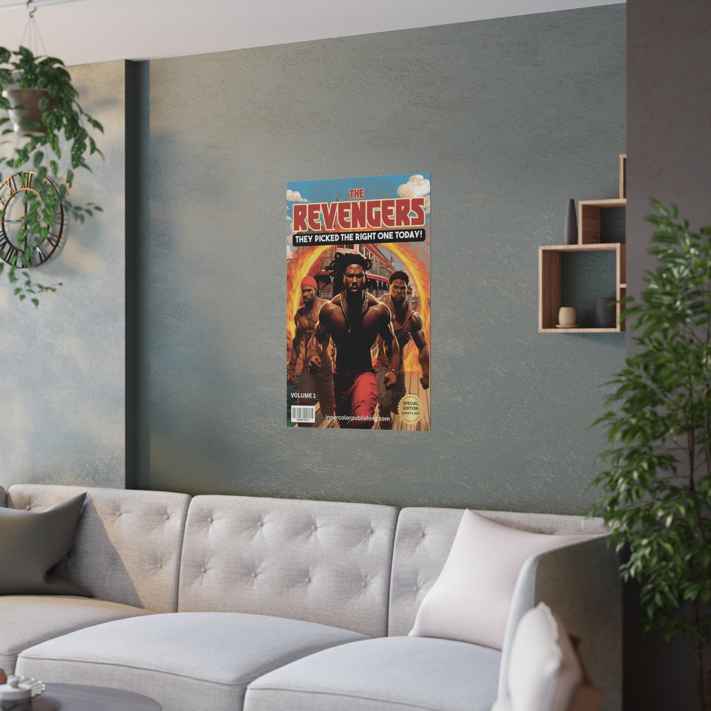 AI Generated Art  Poster Print of Montgomery Brawl - The Revengers - Cool Posters for Office or Bedroom Wall Art