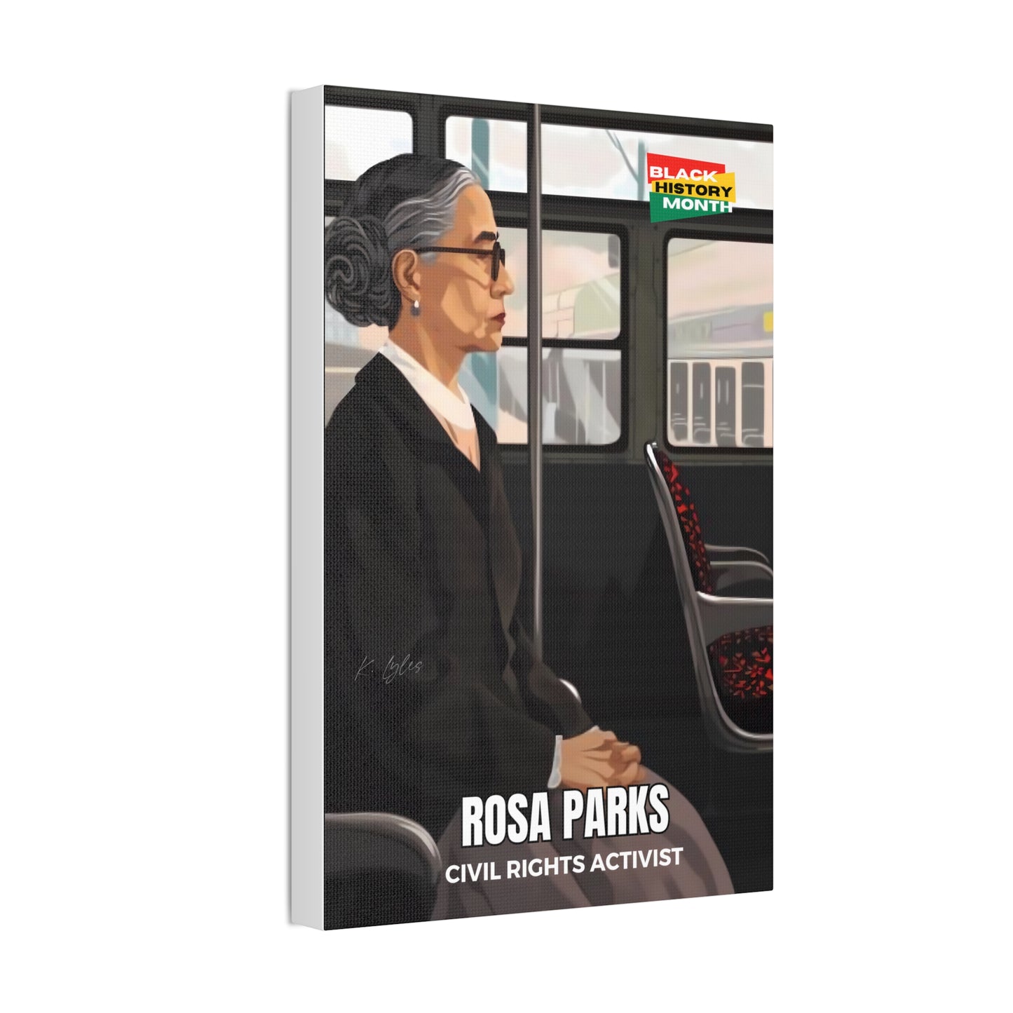 Black History Month Canvas Wall Art / Rosa Parks / Poet / AI Art / Multiple Sizes / Large Wall Art / Popular Art Decor / Trend Wall Art /