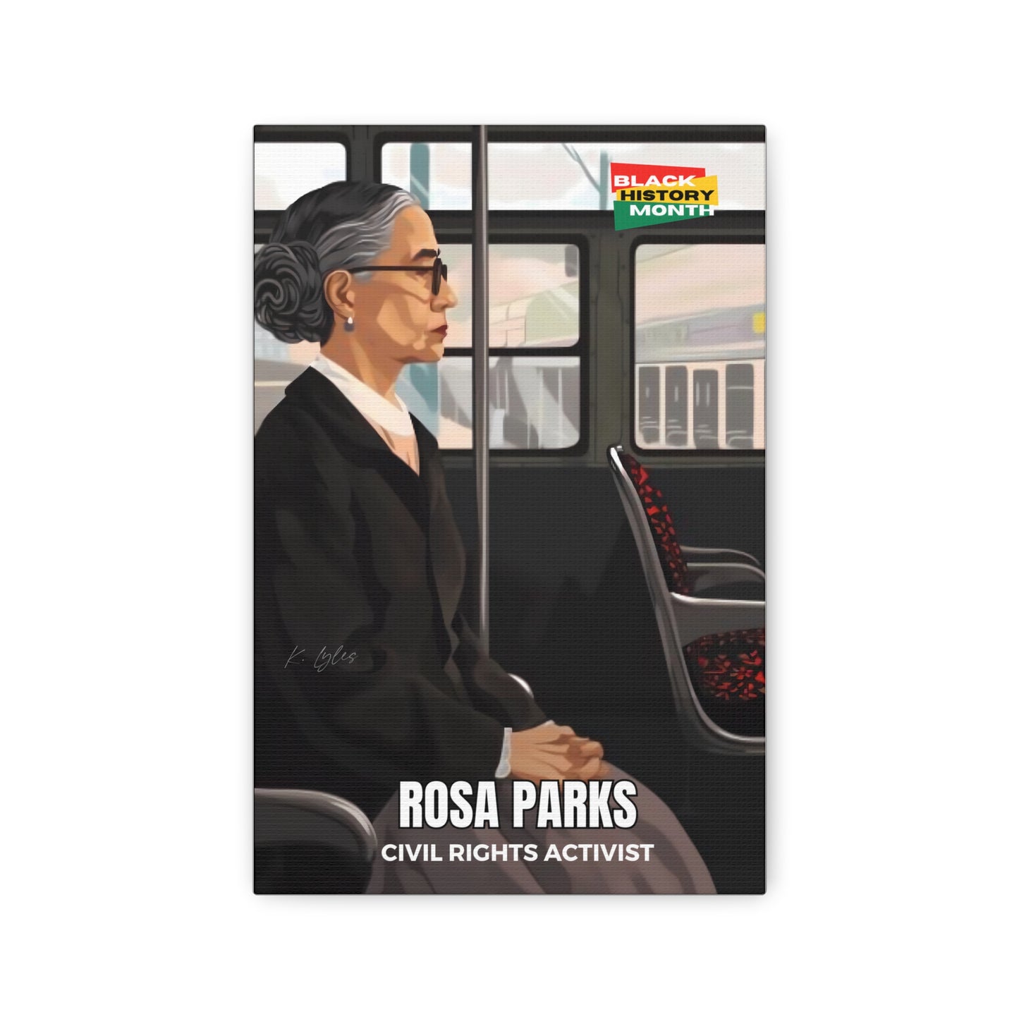 Black History Month Canvas Wall Art / Rosa Parks / Poet / AI Art / Multiple Sizes / Large Wall Art / Popular Art Decor / Trend Wall Art /