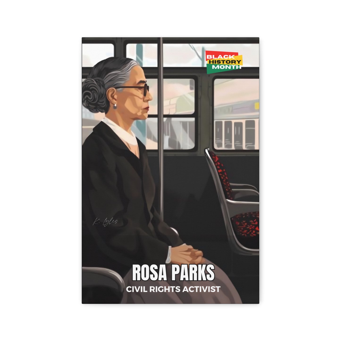 Black History Month Canvas Wall Art / Rosa Parks / Poet / AI Art / Multiple Sizes / Large Wall Art / Popular Art Decor / Trend Wall Art /