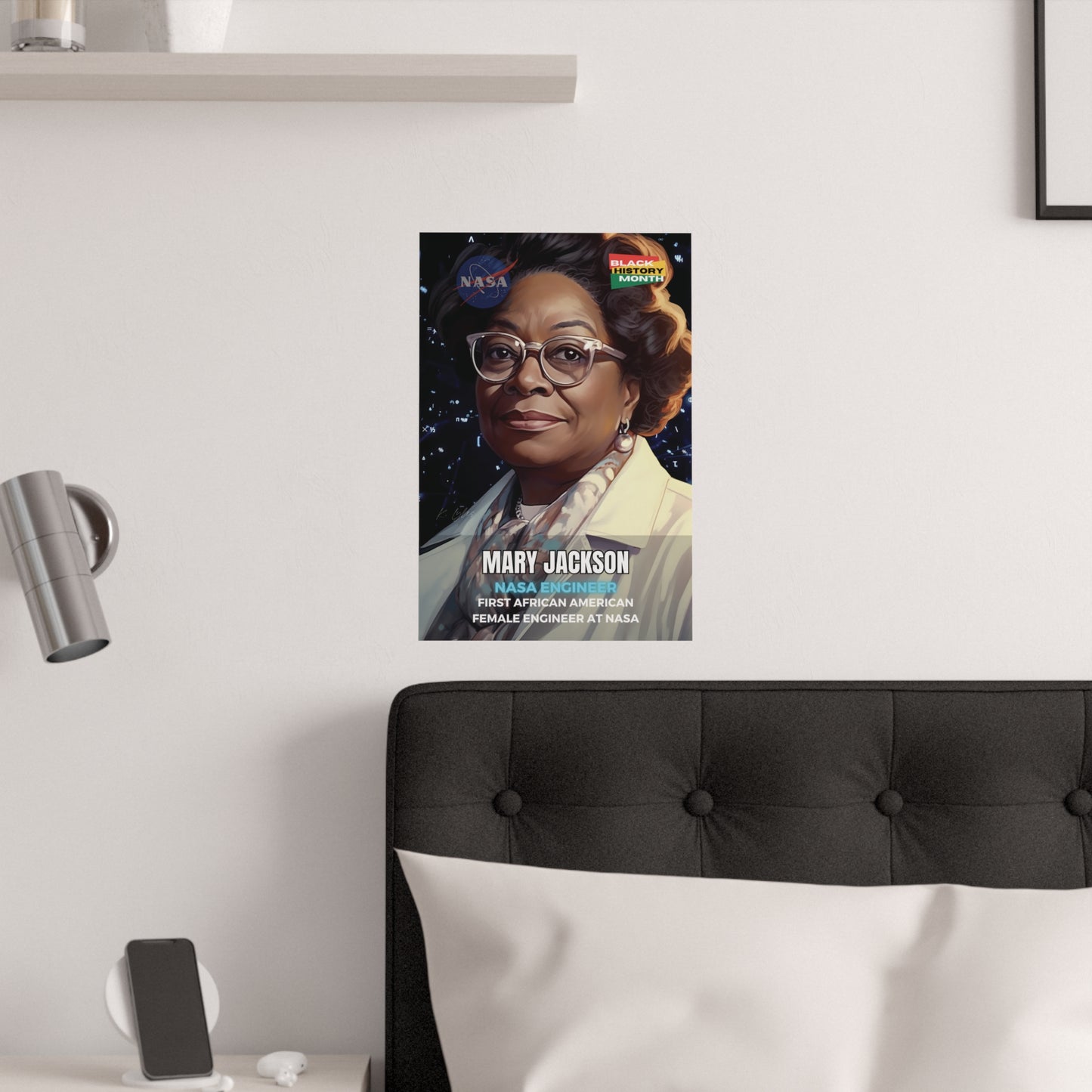 AI Generated Art  Poster Print of Mary Jackson - Educational Black History Art Enthusiasts - Cool Posters for Office or Bedroom Wall Art