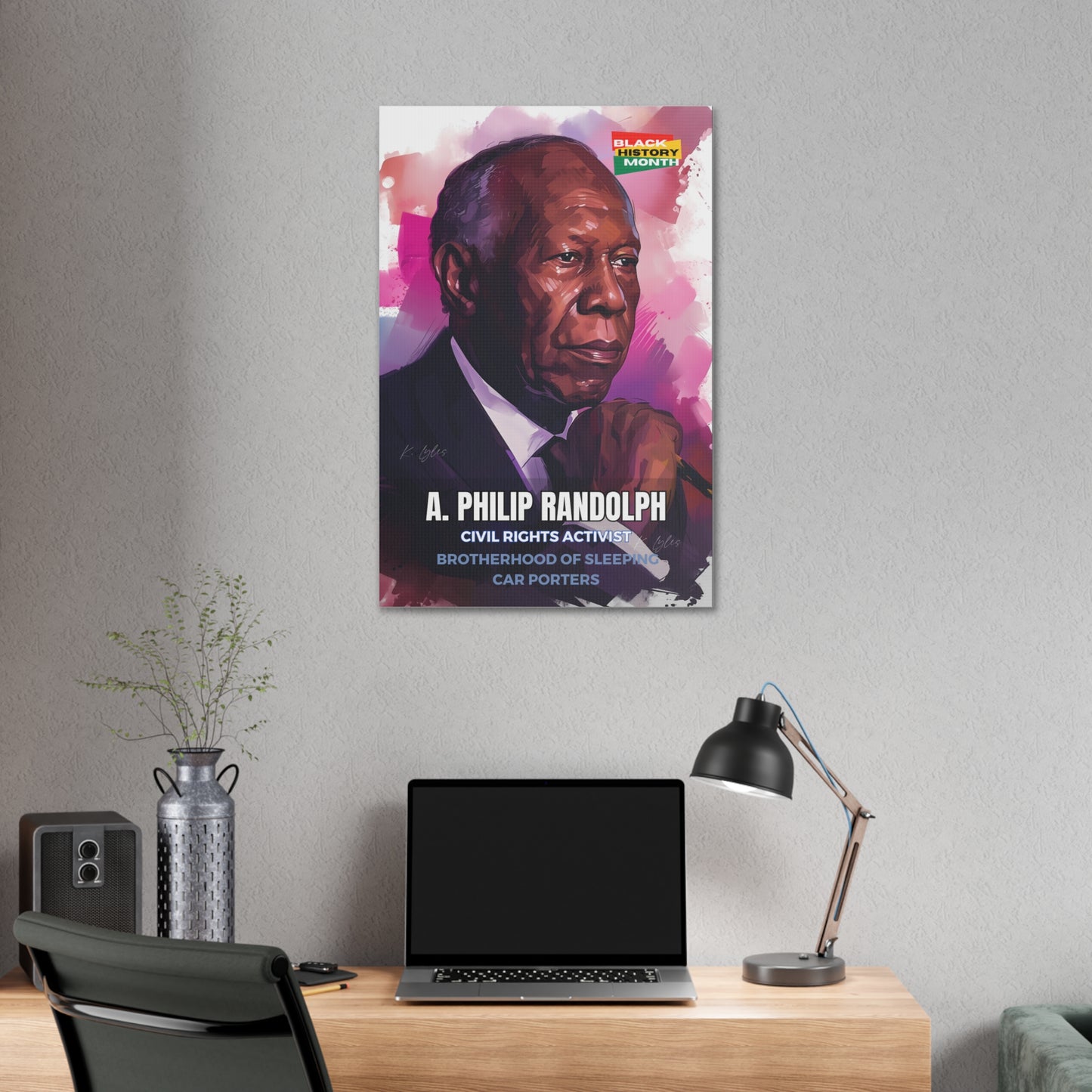 Black History Month Canvas Wall Art / A. Philip Randolph / Poet / AI Art / Multiple Sizes / Large Wall Art / Popular Art Decor / Trend Wall Art /