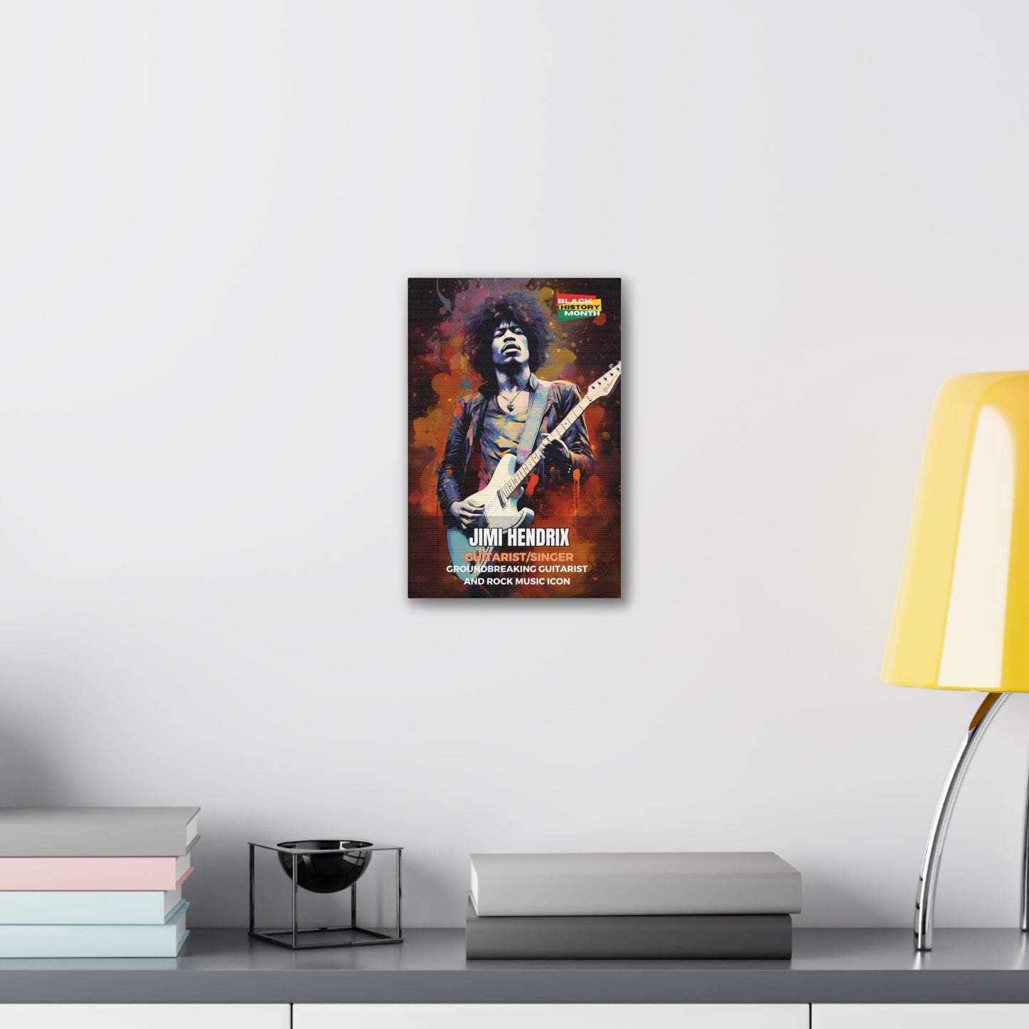 Black History Month Canvas Wall Art / Jimi Hendrix / Poet / AI Art / Multiple Sizes / Large Wall Art / Popular Art Decor / Trend Wall Art /