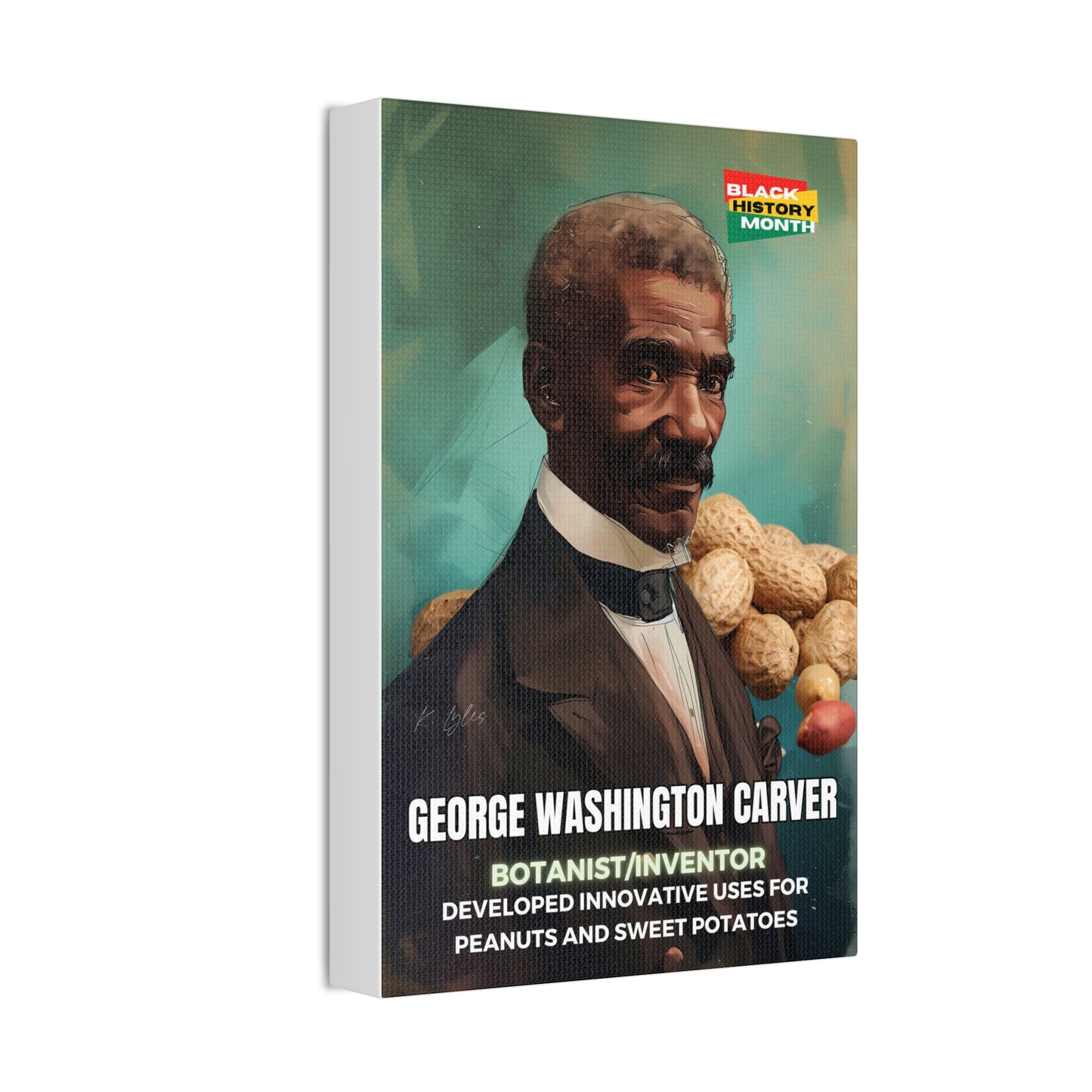 Black History Month Canvas Wall Art / George Washington Carver / Poet / AI Art / Multiple Sizes / Large Wall Art / Popular Art Decor / Trend Wall Art /