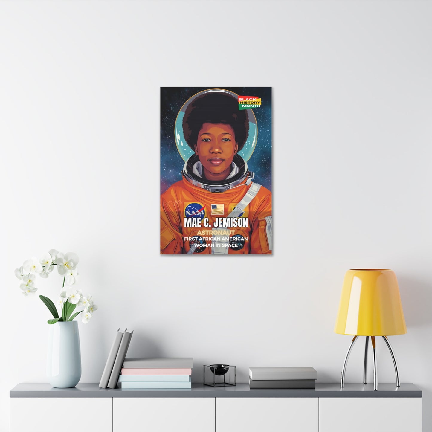 Black History Month Canvas Wall Art / Mae Jemison / Poet / AI Art / Multiple Sizes / Large Wall Art / Popular Art Decor / Trend Wall Art /