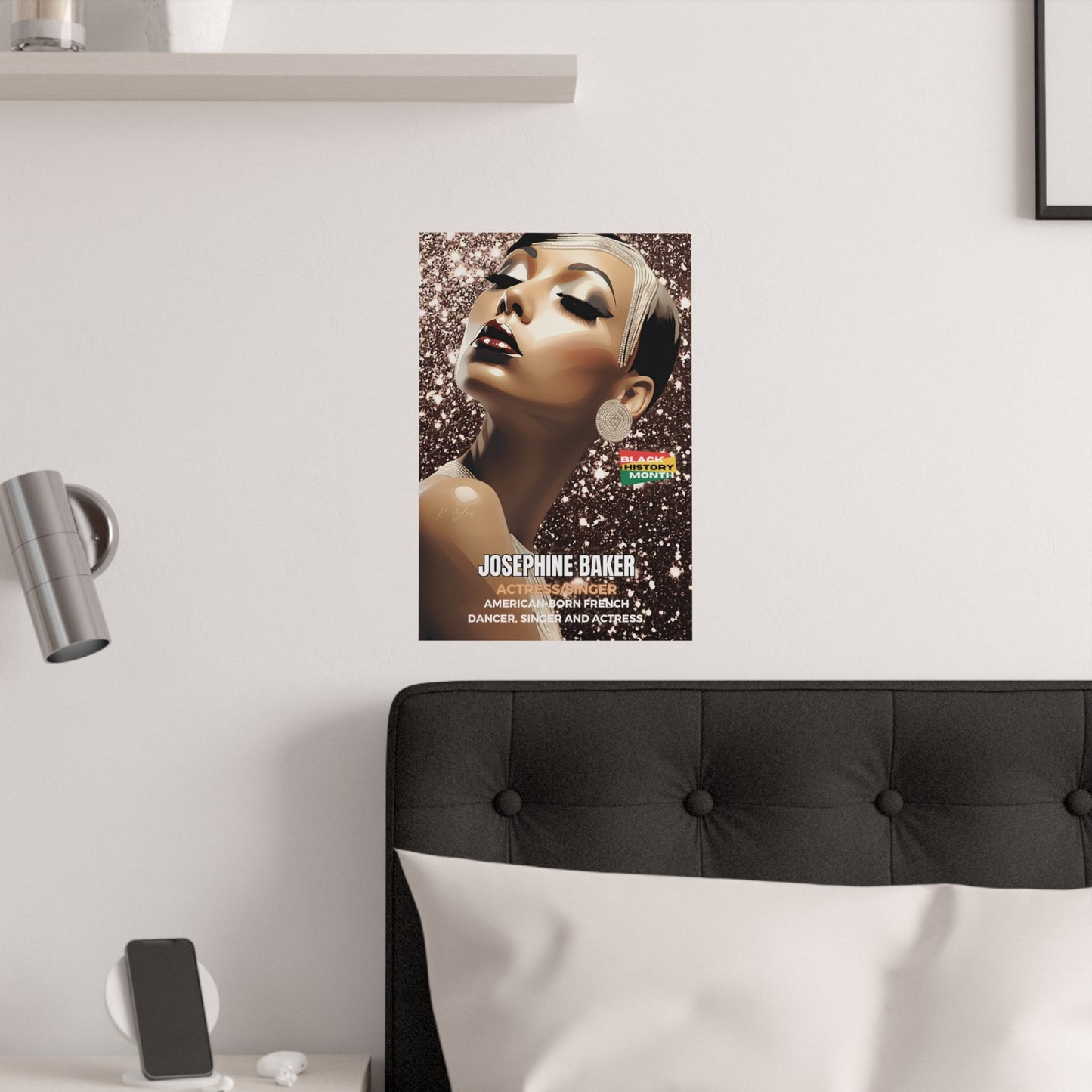 AI Generated Art  Poster Print of Josephine Baker - Educational Black History Art Enthusiasts - Cool Posters for Office or Bedroom Wall Art