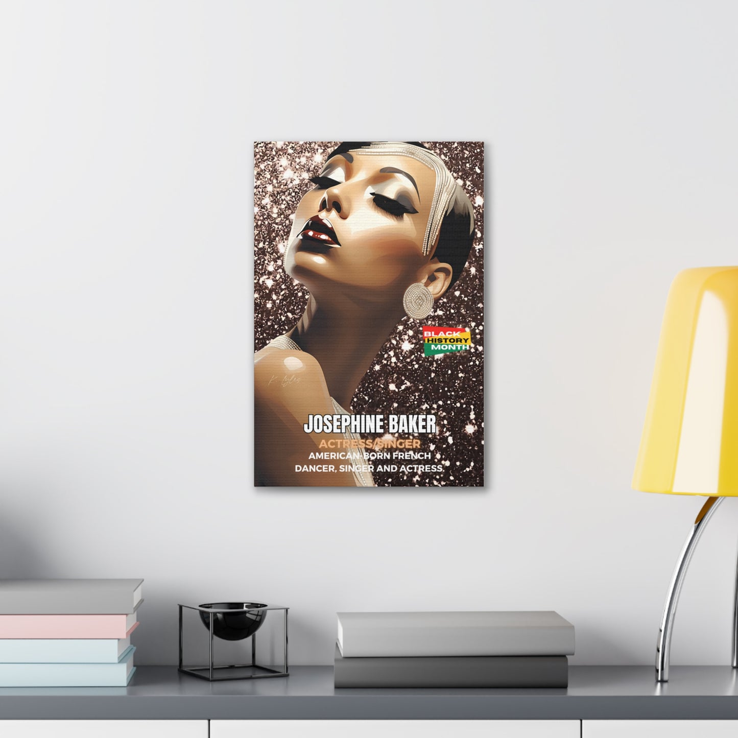 Black History Month Canvas Wall Art / Josephine Baker / Poet / AI Art / Multiple Sizes / Large Wall Art / Popular Art Decor / Trend Wall Art /