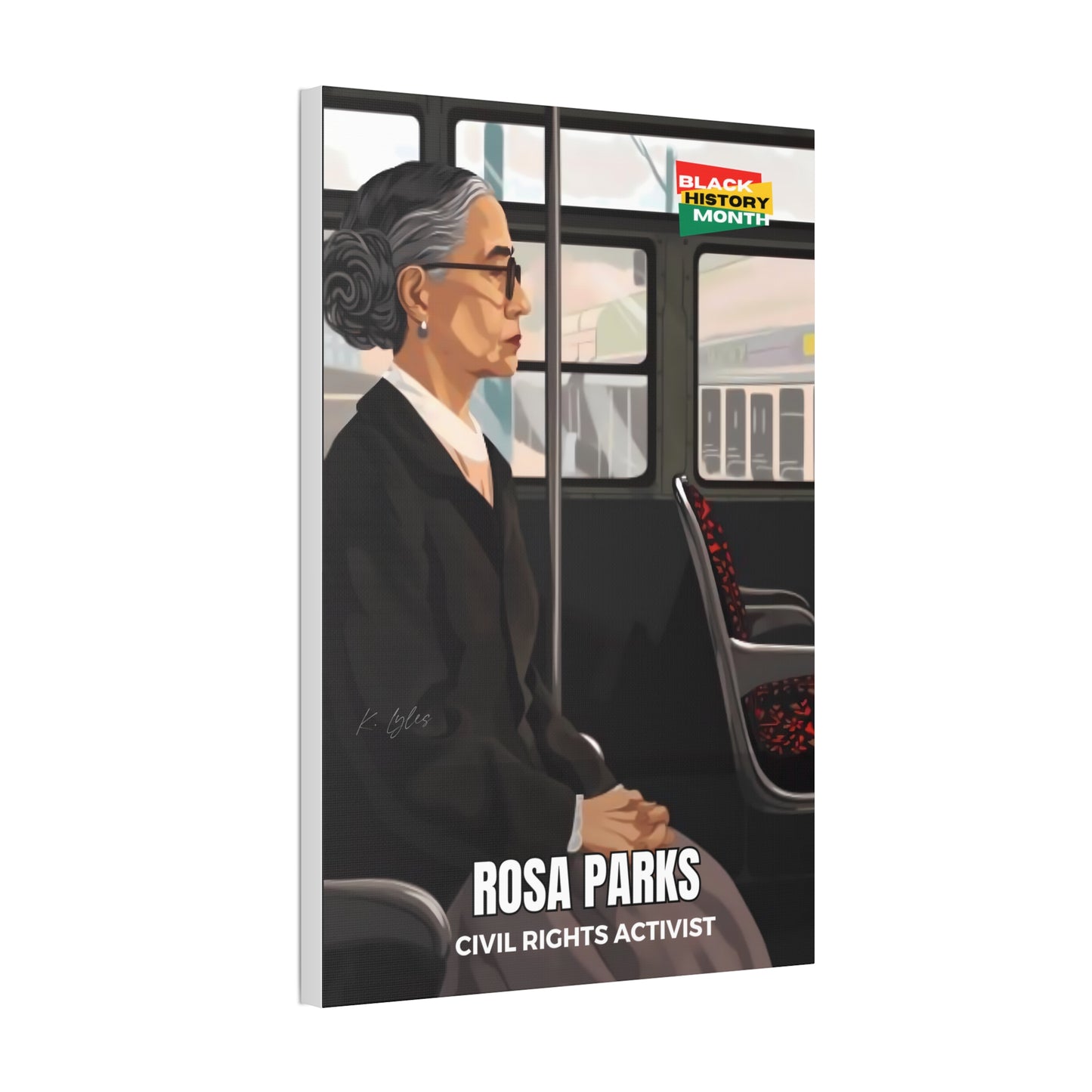 Black History Month Canvas Wall Art / Rosa Parks / Poet / AI Art / Multiple Sizes / Large Wall Art / Popular Art Decor / Trend Wall Art /