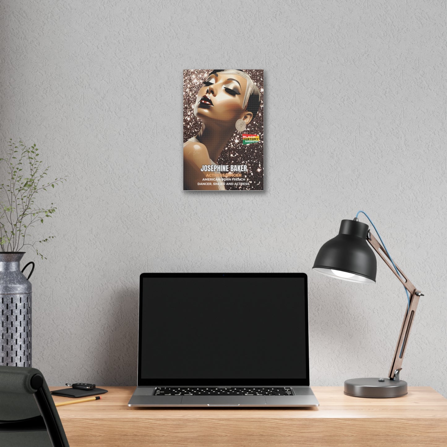 Black History Month Canvas Wall Art / Josephine Baker / Poet / AI Art / Multiple Sizes / Large Wall Art / Popular Art Decor / Trend Wall Art /