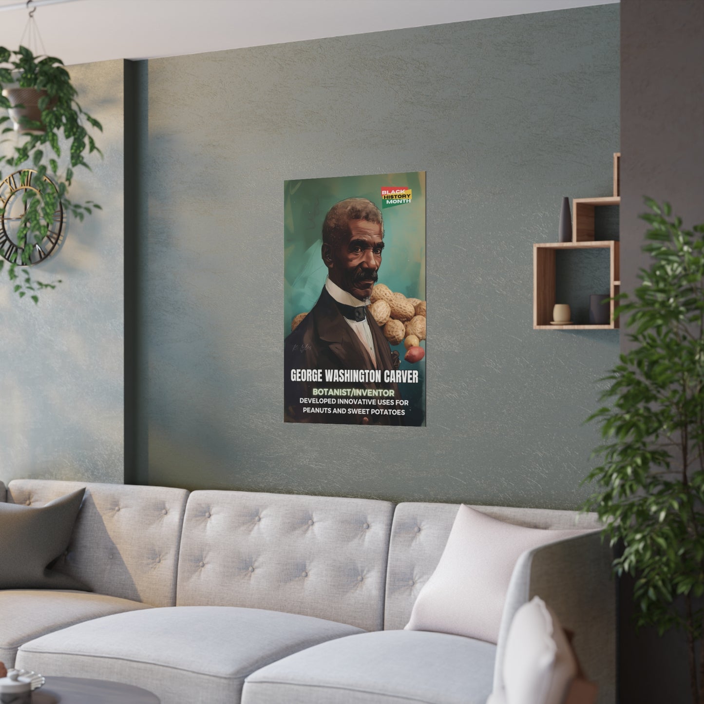 AI Generated Art  Poster Print of George Washington Carver - Educational Black History Art Enthusiasts - Cool Posters for Office or Bedroom Wall Art