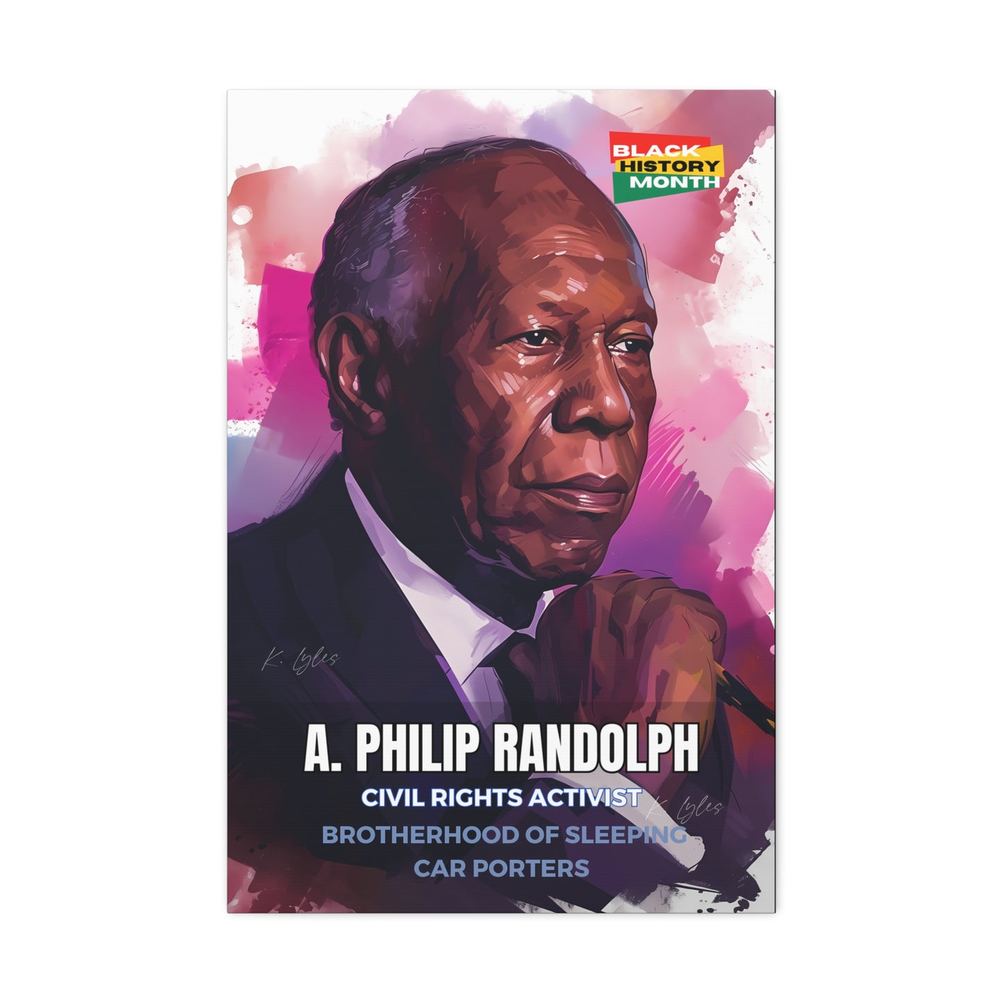 Black History Month Canvas Wall Art / A. Philip Randolph / Poet / AI Art / Multiple Sizes / Large Wall Art / Popular Art Decor / Trend Wall Art /