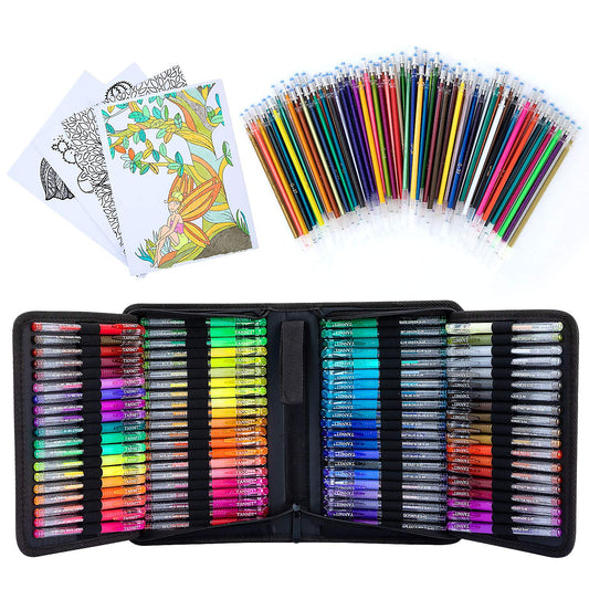 TANMIT 80 Glitter Gel Pens + 80 Refills, 36 Gel Pens Set – Perfect for Adult Coloring, Crafting & More