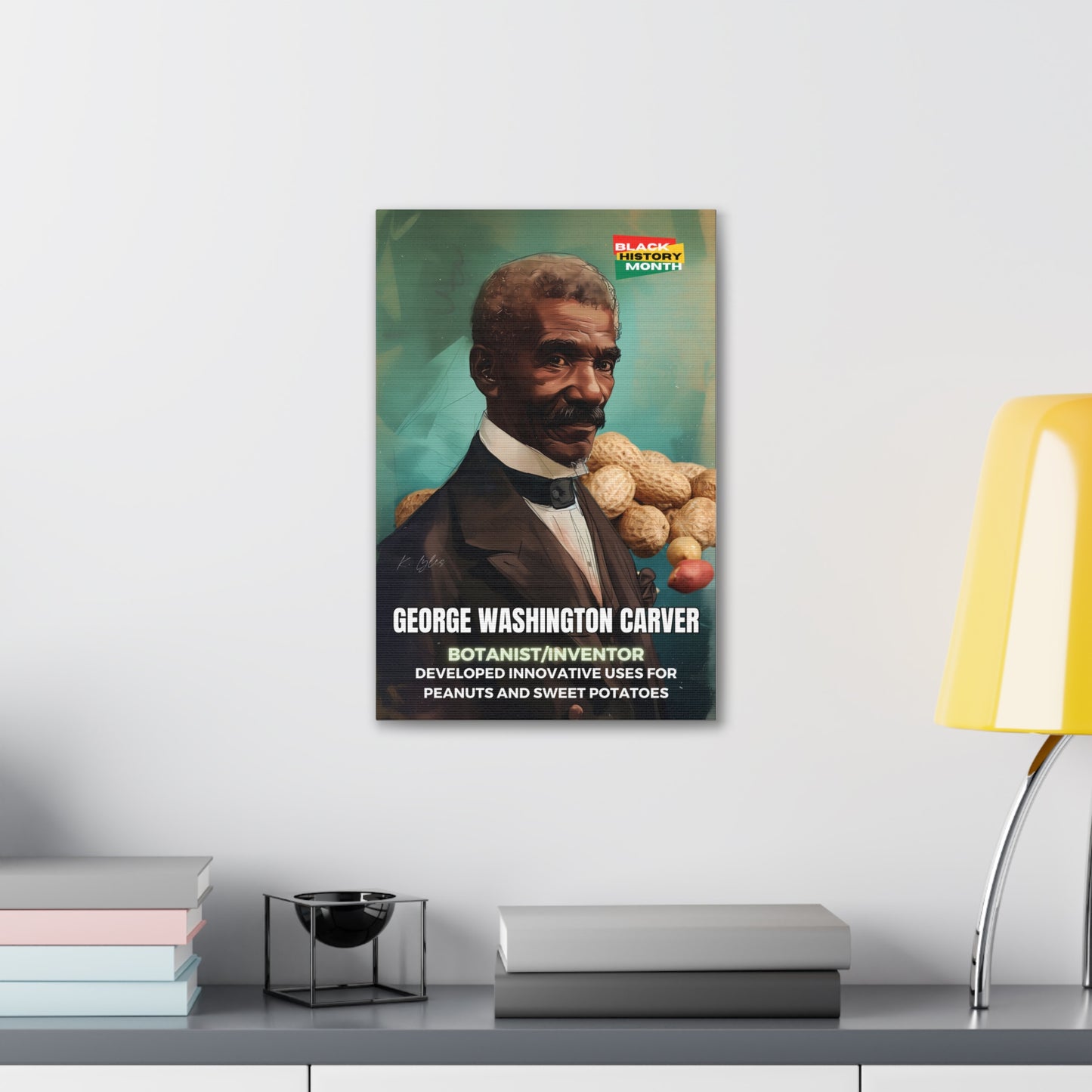 Black History Month Canvas Wall Art / George Washington Carver / Poet / AI Art / Multiple Sizes / Large Wall Art / Popular Art Decor / Trend Wall Art /