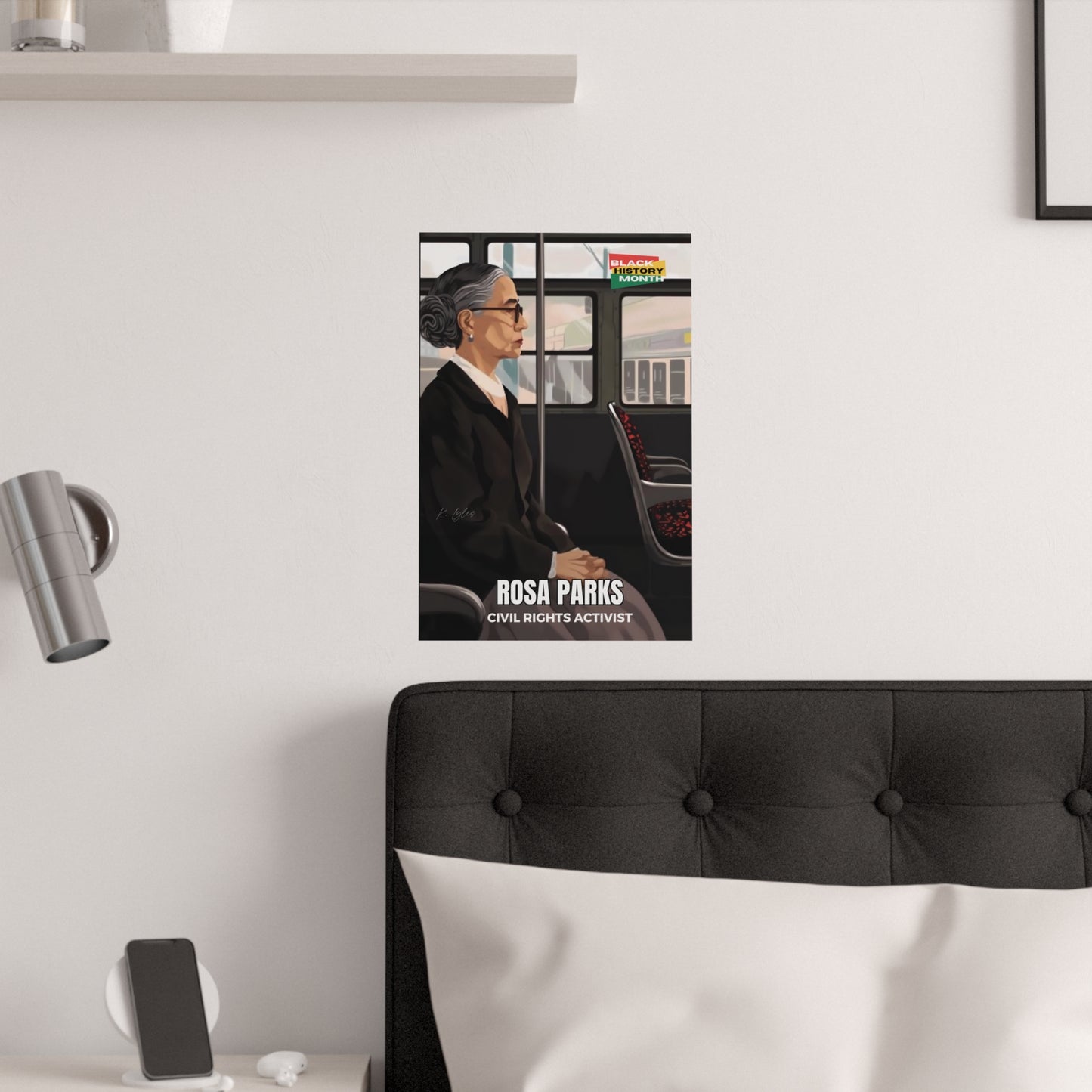 AI Generated Art  Poster Print of Rosa Parks - Educational Black History Art Enthusiasts - Cool Posters for Office or Bedroom Wall Art