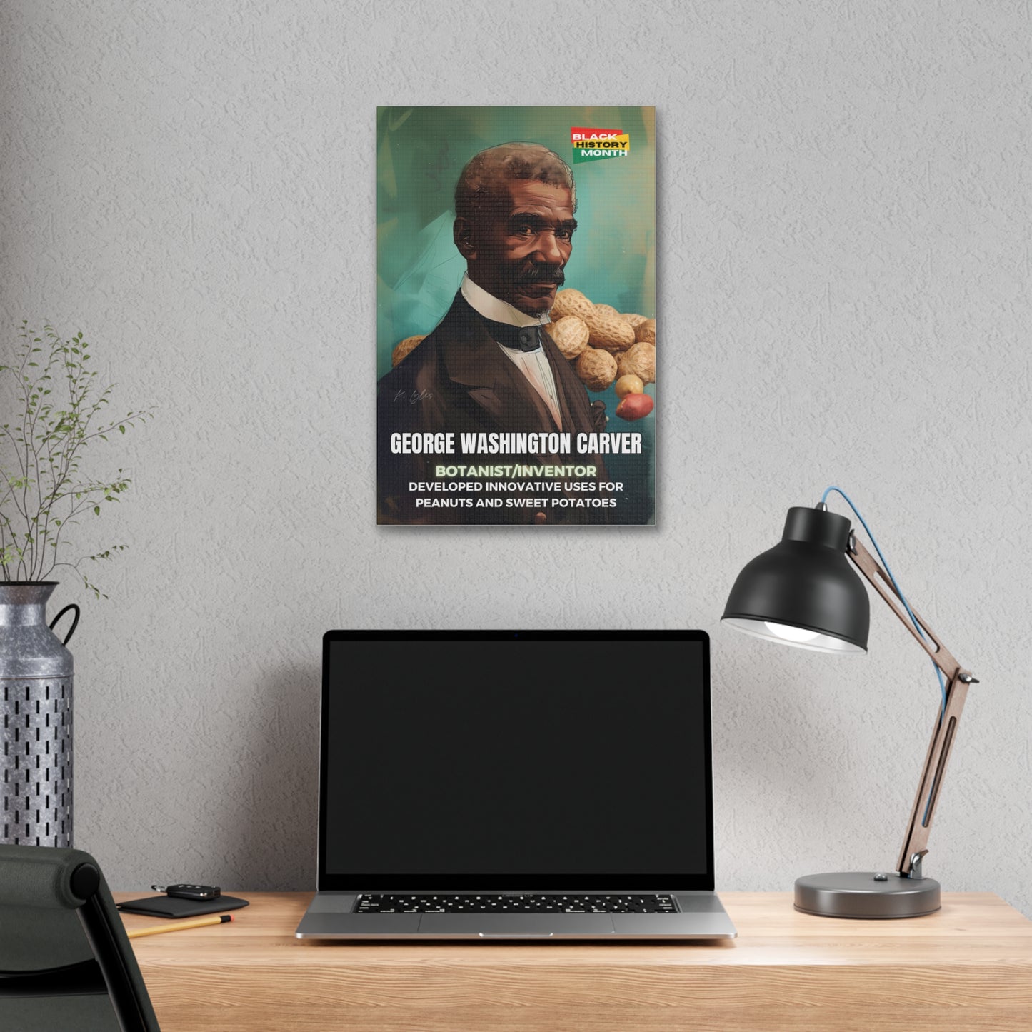 Black History Month Canvas Wall Art / George Washington Carver / Poet / AI Art / Multiple Sizes / Large Wall Art / Popular Art Decor / Trend Wall Art /