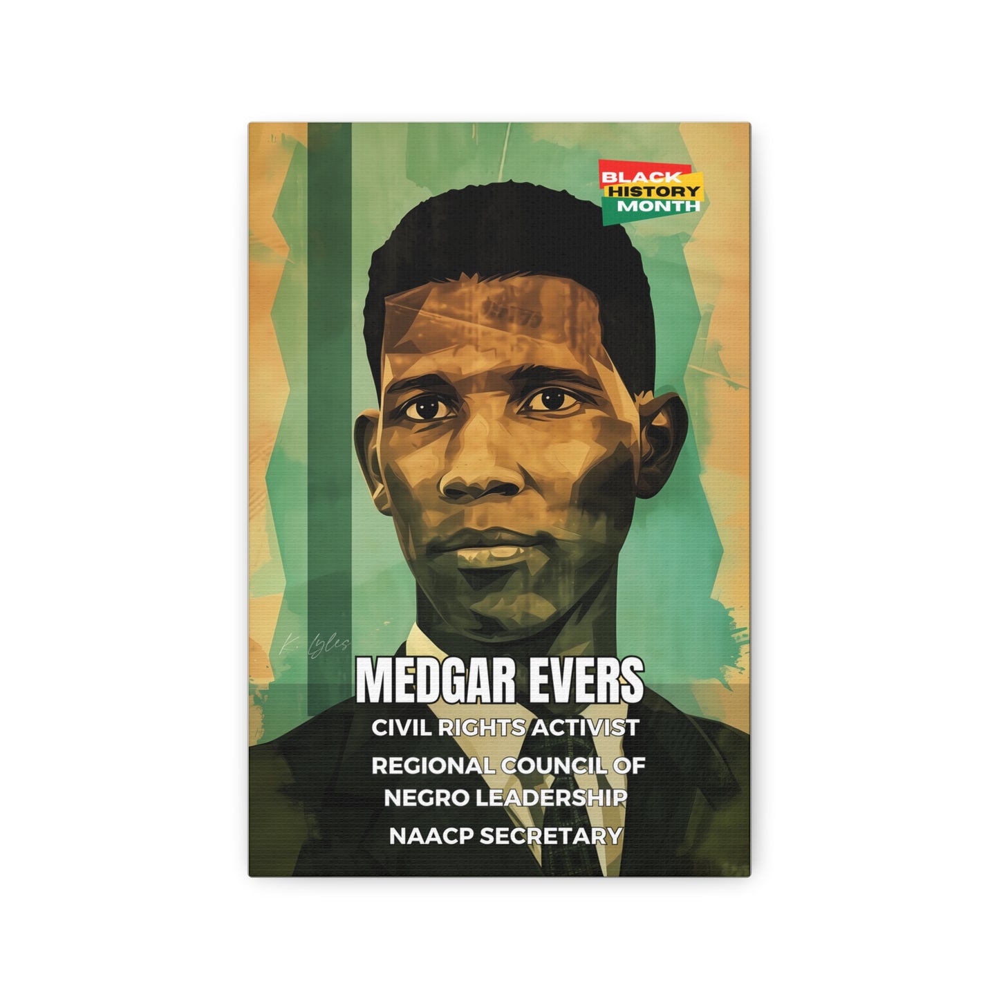 Black History Month Canvas Wall Art / Medgar Evers / Poet / AI Art / Multiple Sizes / Large Wall Art / Popular Art Decor / Trend Wall Art /