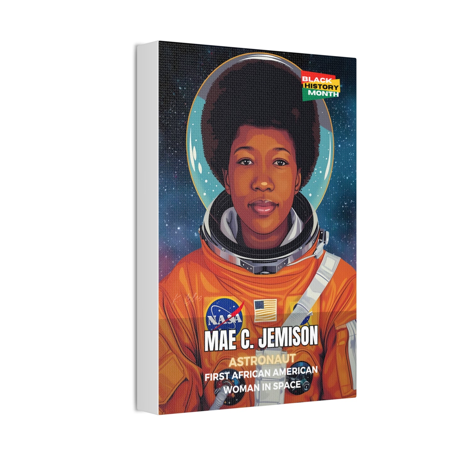 Black History Month Canvas Wall Art / Mae Jemison / Poet / AI Art / Multiple Sizes / Large Wall Art / Popular Art Decor / Trend Wall Art /