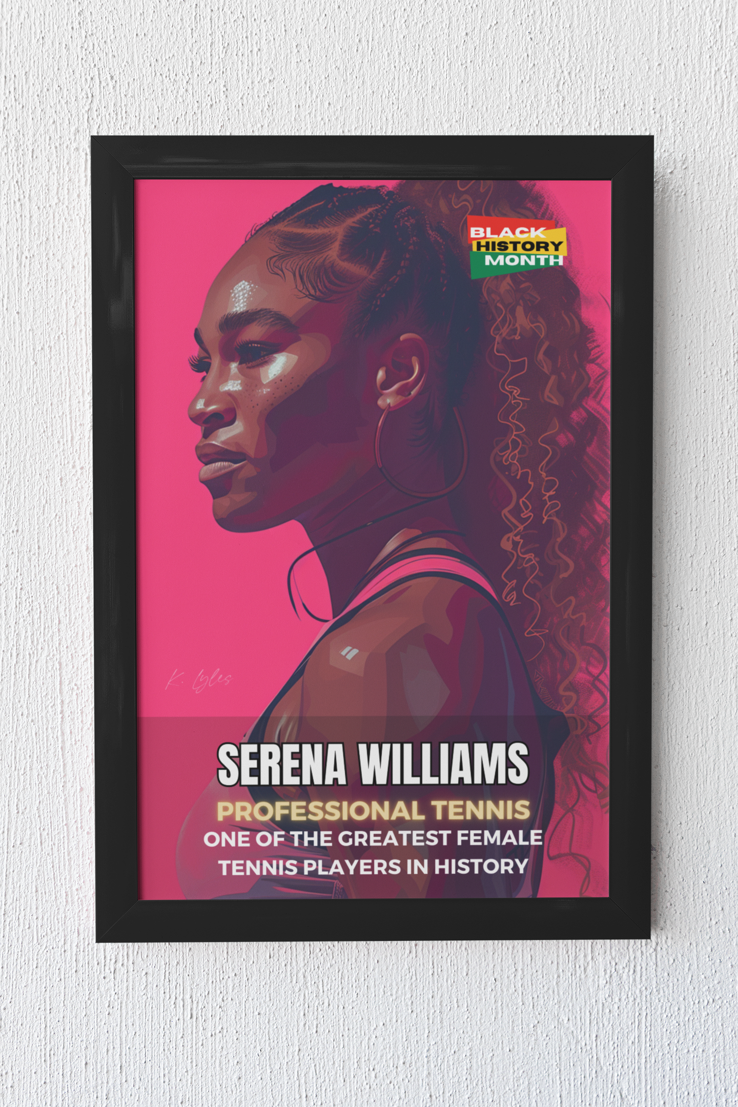 AI Generated Art  Poster Print of Serena Williams - Educational Black History Art Enthusiasts - Cool Posters for Office or Bedroom Wall Art